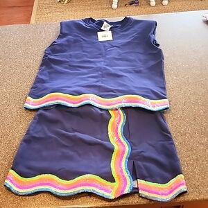 Queen of Sparkles Skort/ Top Set Large NWT